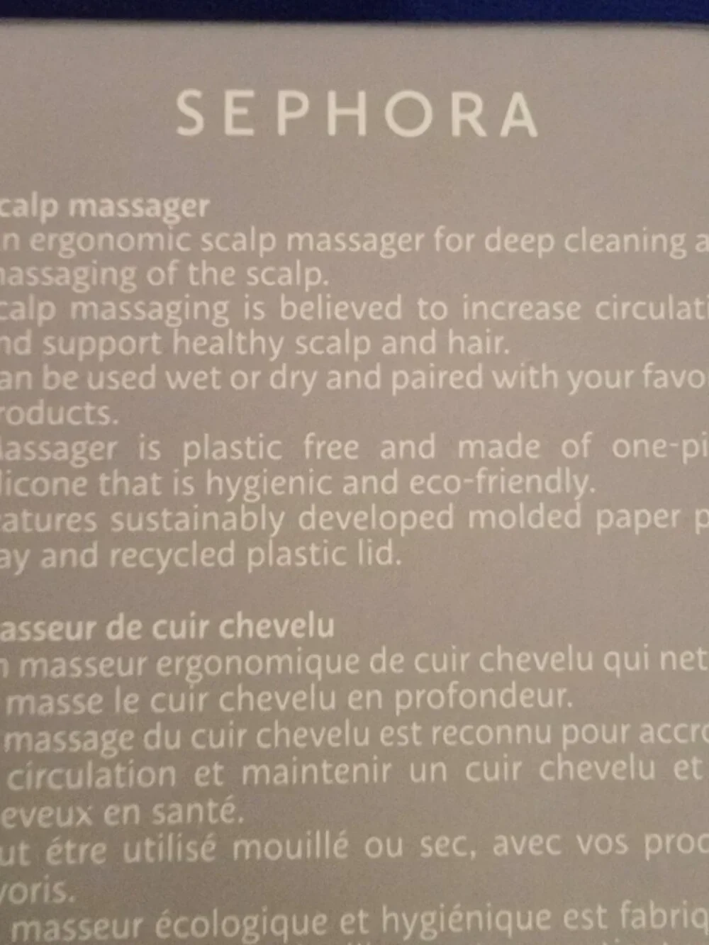 Sephora Silicone Hair and Scalp Massager NEW in Package